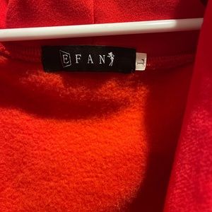 Oversized sweatshirt jacket. Red. Size large.